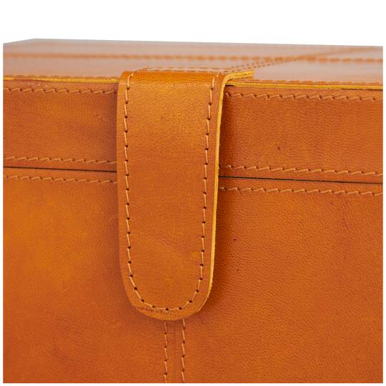 Brown Leather Storage Box Set